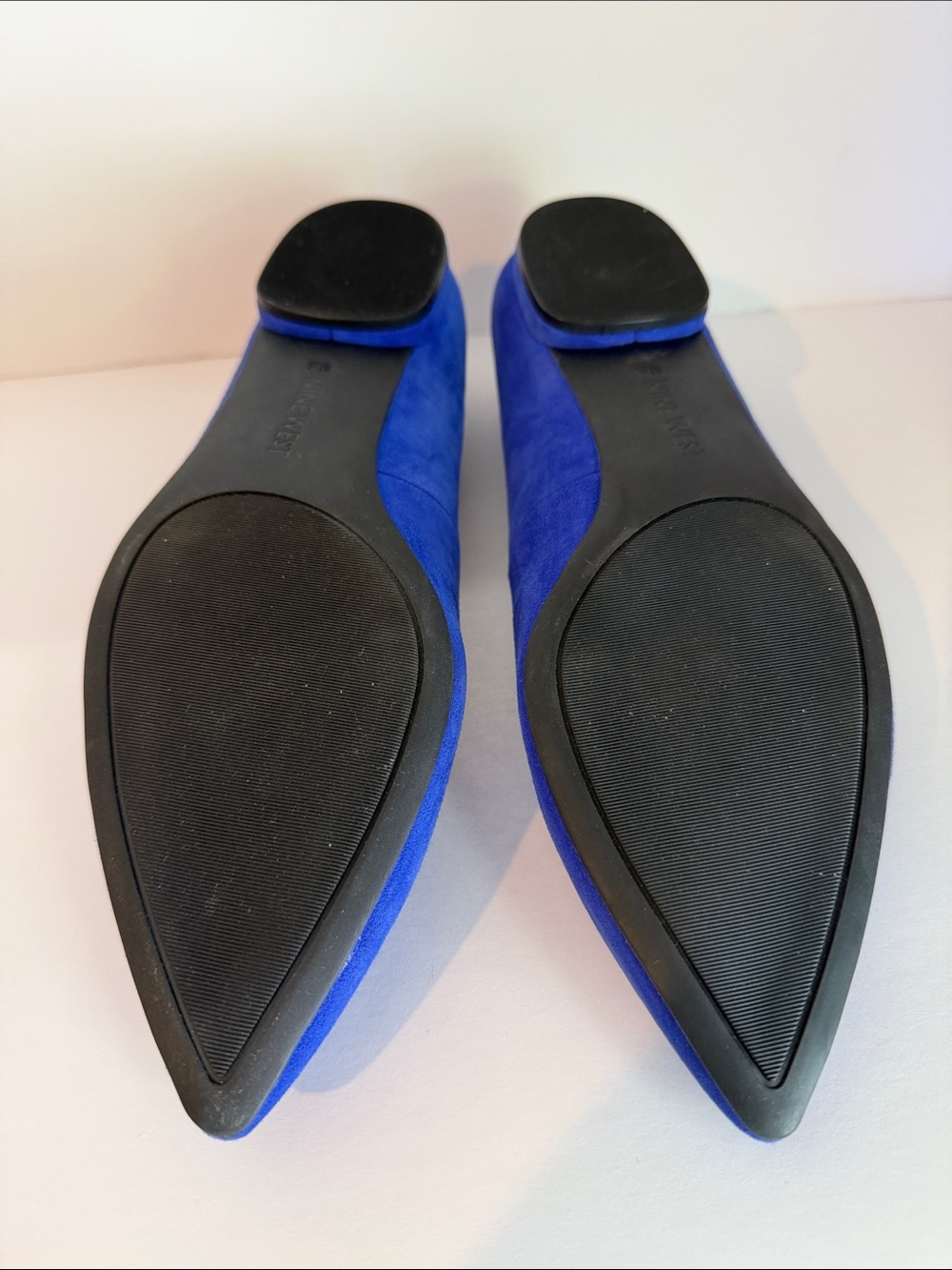 NWOB Nine West Cobalt Blue Suede Pointy Toe Slip-on Dress Flats - Picture 4 of 6